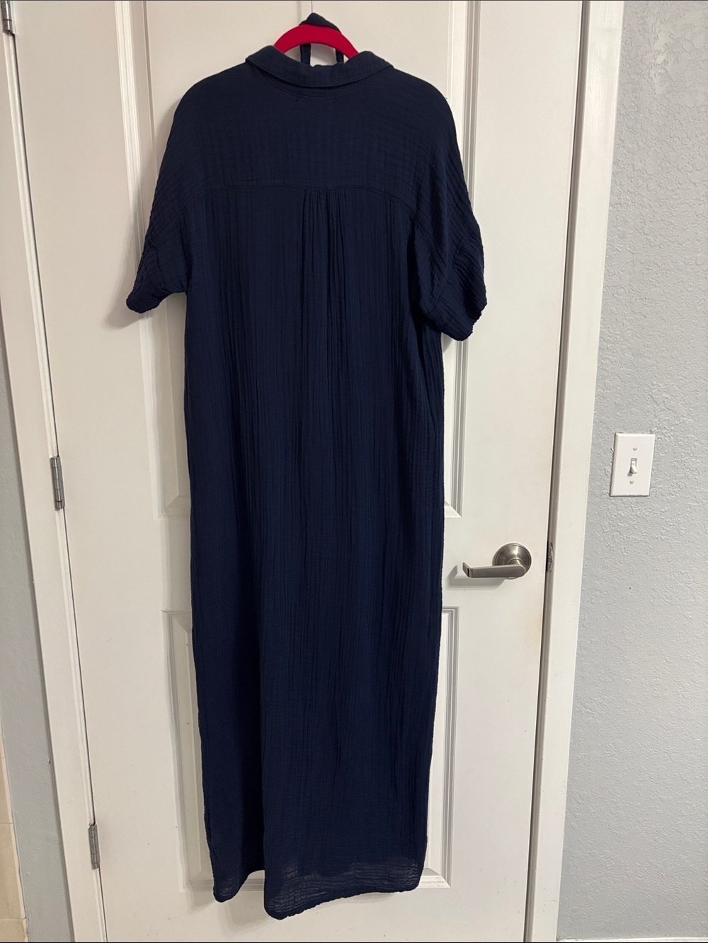 NWT Michael Stars Admiral Navy Button-Front Maxi Shirt Dress with Tie Waist - Picture 6 of 7